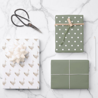 Geburt des Minimalistischen Albernen Gänse Geschenkpapier Set