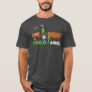 Geburt Geborenen Alter 7 Jahre alter LKW Dinosauri T-Shirt