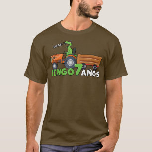 Geburt Geborenen Alter 7 Jahre alter LKW Dinosauri T-Shirt
