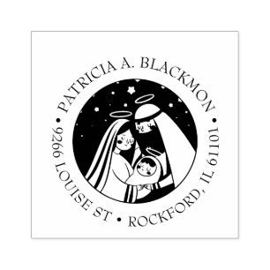 Geburt Heilige Familie Religiös Weihnachten Christ Gummistempel