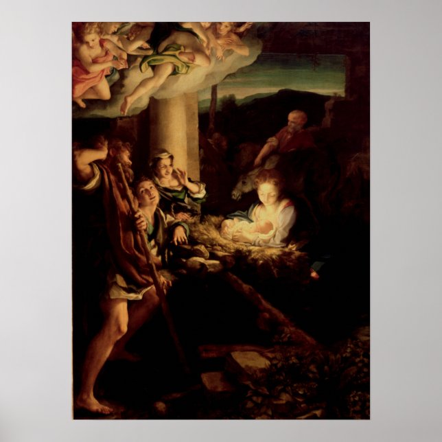 Geburt - Heilige Nacht - Correggio - Renaissance Poster (Vorne)
