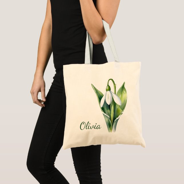Geburt im Januar Blume Weiße Schneedecke Blume Tragetasche (Vorderseite (Produkt))