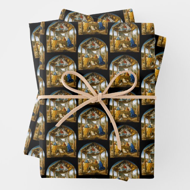 Geburt Jesu durch Botticelli C 1473 Geschenkpapier Set (Beispiel)