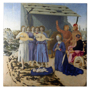 GEBURT JESU, ENGEL von PIERO DELLA FRANCESCA Fliese