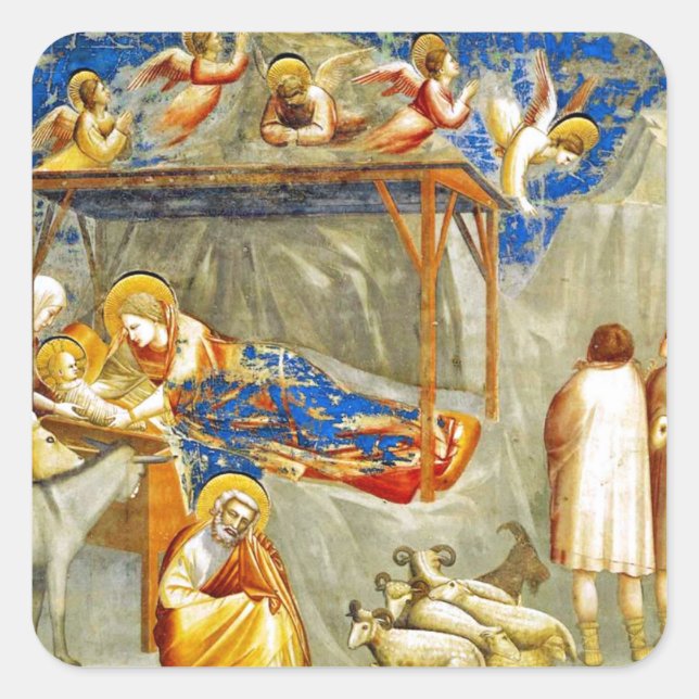 Geburt Jesu Quadratischer Aufkleber (Vorderseite)