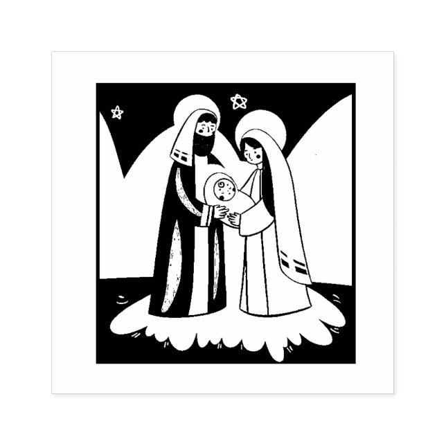 Geburt Jesu Religiöse Christliche Heilige Familie Gummistempel (Prägung)