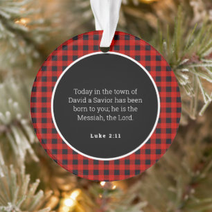 Geburt Jesu Rot kariert Acryl Weihnachtsbaumanhäng Ornament