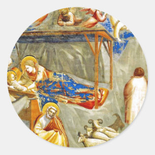 Geburt Jesu Runder Aufkleber
