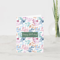 Geburt-Karte für Aquarellfarben-Naturmuster