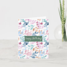 Geburt-Karte für Aquarellfarben-Naturmuster