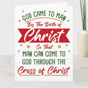 Geburt & Kreuz Jesu Christi Weihnachten Glaube Karte
