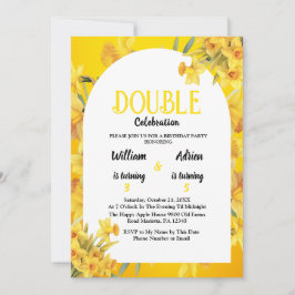 Geburt März Daffodische Doppelfeier Geburtstag Einladung