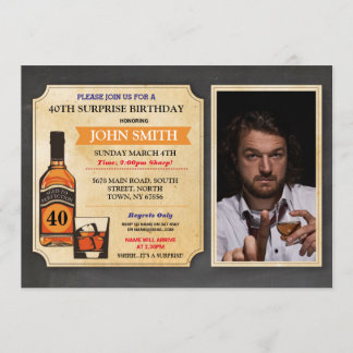 Geburt nach Perfektion gealtert Whisky-Foto Einladung