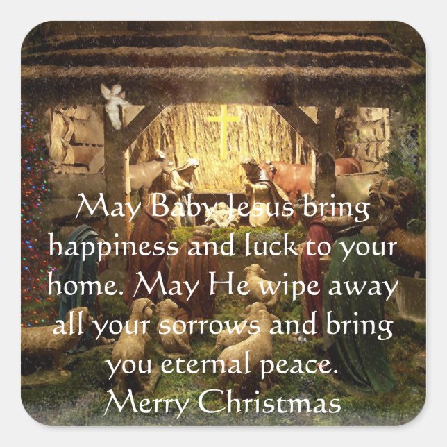 Geburt Quadratischer Aufkleber (Vorderseite)