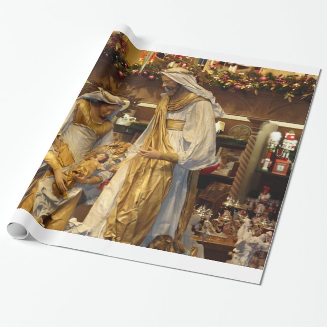 Geburt von Jesus mit Mary und Joseph Geschenkpapier (Ungerollt)