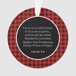 Geburt von Jesus Red Gingham Akropolis Ornament