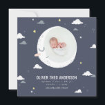 Geburt von Mond, Stern und Cloud niedlichen Fotos Ankündigung<br><div class="desc">Moon,  Star und Cloud niedlichen Foto Geburtskarte. Schöne Abbildung. Teil einer Sammlung</div>