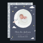Geburt von Mond, Stern und Cloud niedlichen Fotos Ankündigung<br><div class="desc">Moon,  Star und Cloud niedlichen Foto Geburtskarte. Schöne Abbildung. Teil einer Sammlung</div>