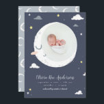 Geburt von Mond, Stern und Cloud niedlichen Fotos Ankündigung<br><div class="desc">Moon,  Star und Cloud niedlichen Foto Geburtskarte. Schöne Abbildung. Teil einer Sammlung</div>
