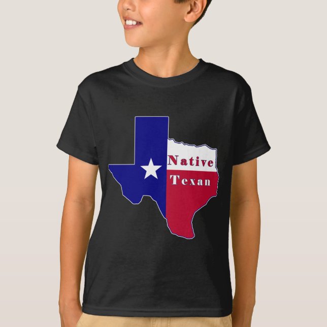 Gebürtige Texan-Flaggen-Karte T-Shirt (Vorderseite)