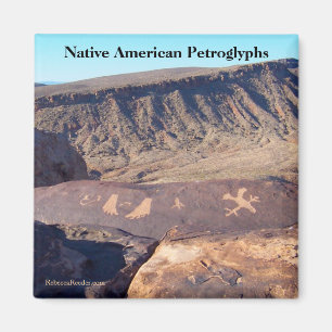 Gebürtiger Amerikaner-Petroglyphe-Foto Magnet