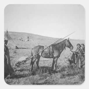 Gebürtiger AmerikanerCreeleute des Westerns Quadratischer Aufkleber