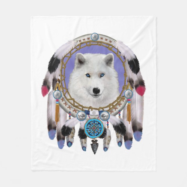 Gebürtiger indischer Wolf-Geist Fleecedecke (Vorderseite)