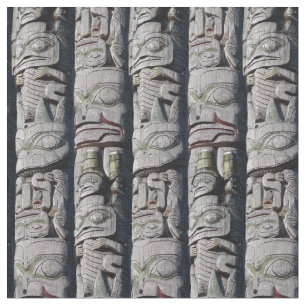 Gebürtiger Kunst-Gewebe-Eagle-Totempfahl-Stammes- Stoff