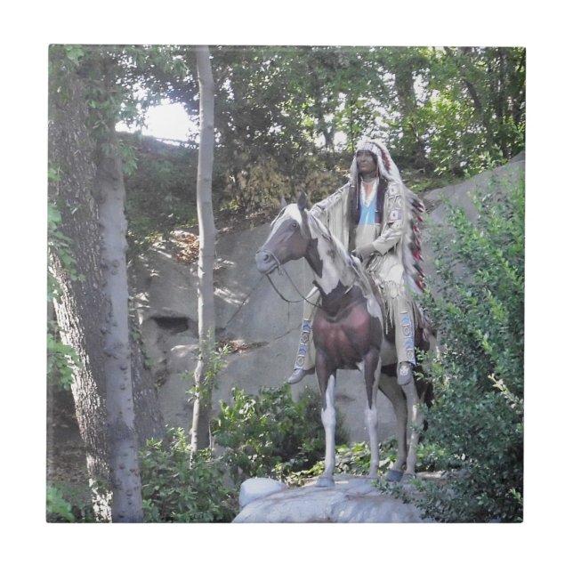 Gebürtiger Ureinwohner-Leiter mit Pferd Fliese (Vorderseite)