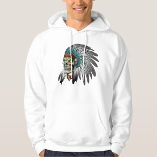 Gebürtiger Ureinwohner-Stammes- gotischer Schädel Hoodie