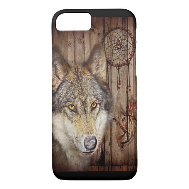 Gebürtiger Ureinwohnerwolf des Westerntraumfängers Case-Mate iPhone Hülle (Rückseite)