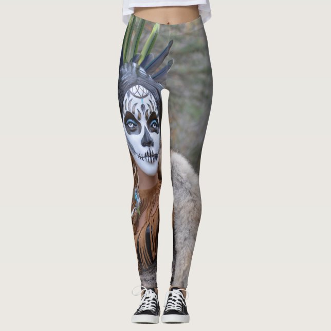 Gebürtiger Zuckerschädel Leggings (Vorderseite)