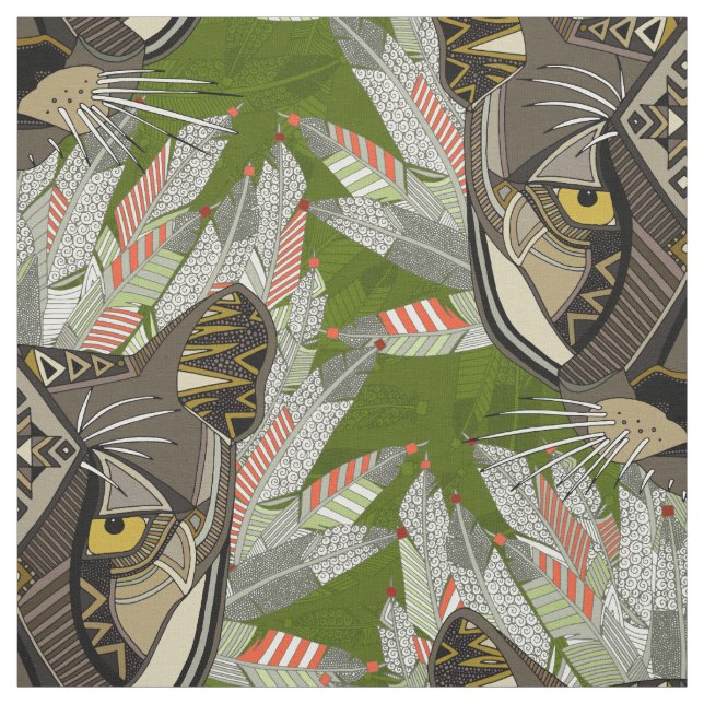 gebürtiges Berglöwegrün Stoff (Muster)