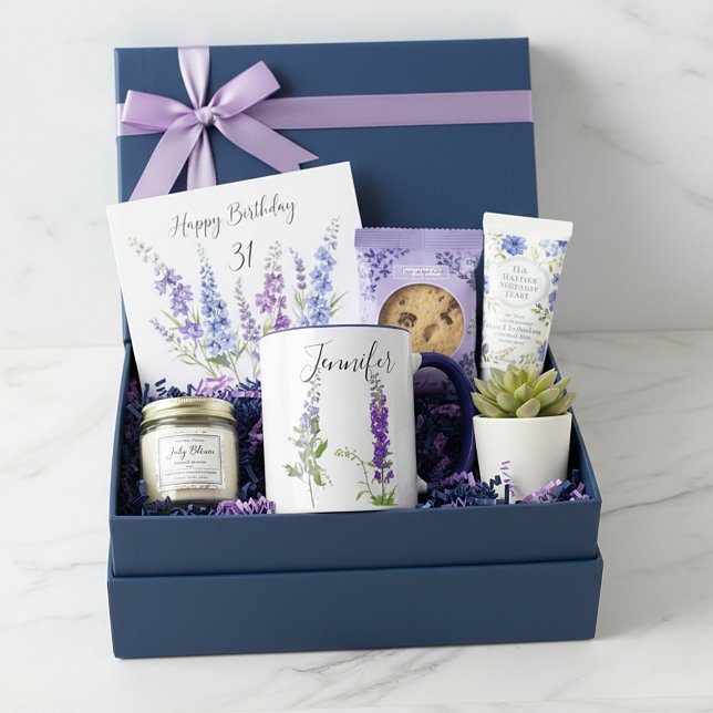 Geburtmonat Blume-Juli personalisierter Schlamm Tasse (Von Creator hochgeladen)