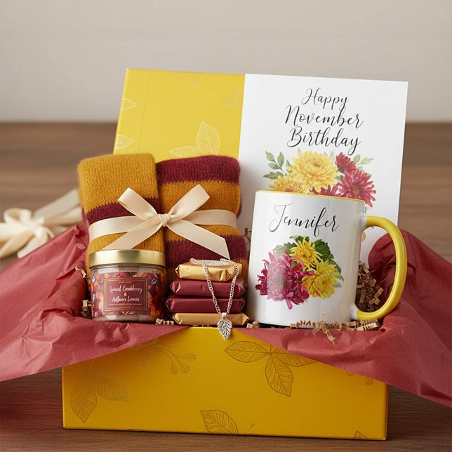 Geburtmonat Blume November personalisierter Schlam Tasse (Von Creator hochgeladen)