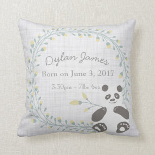 Geburts-Baby-Kissen-Panda-Junge-Mädchen-Nursery Kissen
