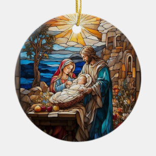 Geburts-Buntglas-Kunst, Geburt des Erlösers Jesus Keramik Ornament