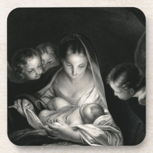 Geburts-Jesus Christus Jungfrau Maria Engel Schwar Getränkeuntersetzer