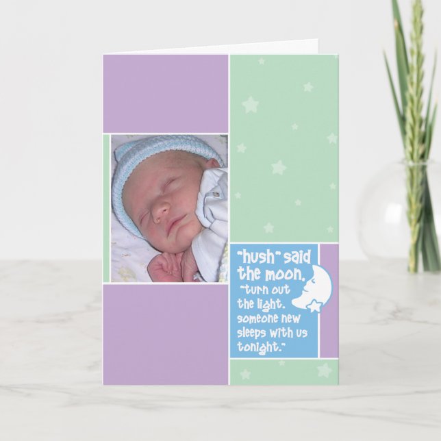 Geburts-Mitteilung: Stille sagte den Mond Ankündigung (Vorderseite)