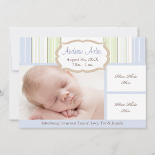 Geburts-Mitteilungs-Junge Ankündigung