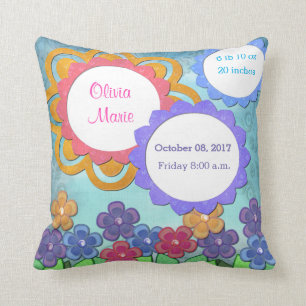 Geburts-Notfall-Baby-Mädchen-Blumenthrow-Kissen Kissen