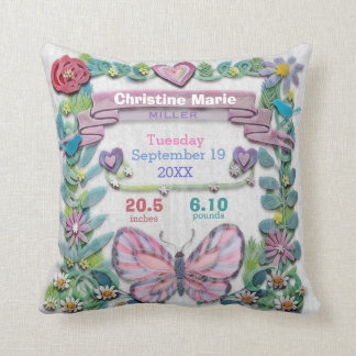 Geburts-Notfall-Baby-Mädchen-Schmetterling mit Kissen