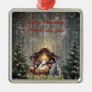 Geburts-Serenität: Friedliche Weihnachtswünsche Ornament Aus Metall