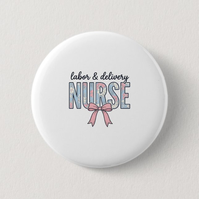 Geburts- und Entbindungspflege Krankenschwester Fl Button (Vorderseite)
