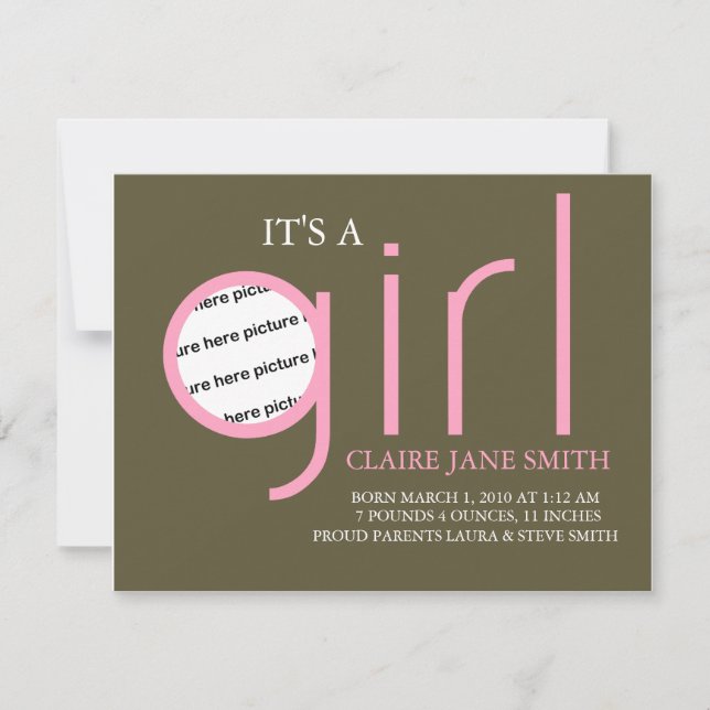 Geburtsankündigung Ankündigung (Vorderseite)