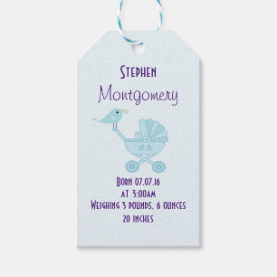 Geburtsankündigung Baby Bird Geschenkanhänger