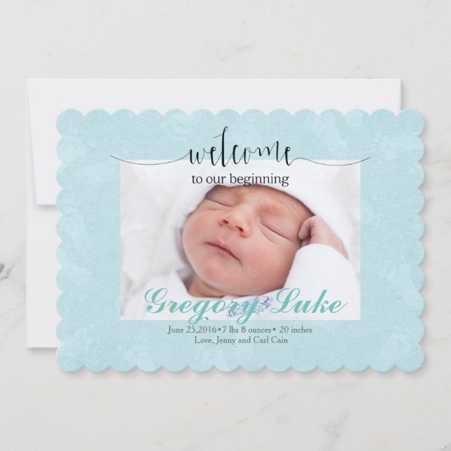 GEBURTSANKÜNDIGUNG BABY BOY ANKÜNDIGUNG (Vorderseite)