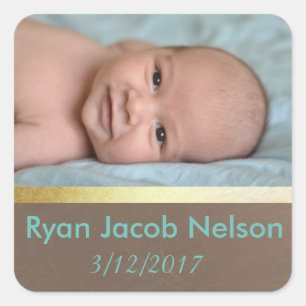 Geburtsankündigung Baby Foto Stickers