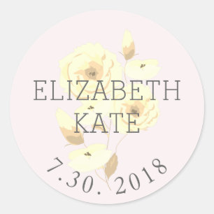 Geburtsankündigung Baby Girl Pink Floral Sticker