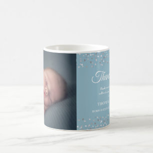 Geburtsankündigung Baby Junge Blau Danke  Kaffeetasse